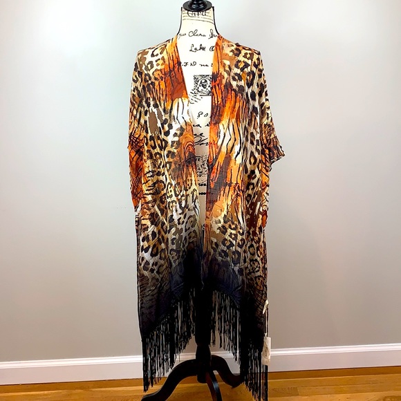 🔥Wild Thing Leopard Print Kimono Duster NWT - Picture 6 of 8